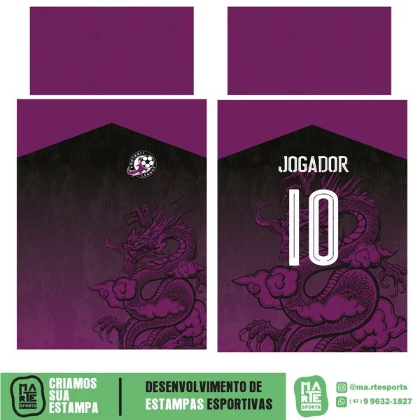 Estampa Dragão roxo