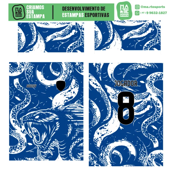 cobra azul e branco