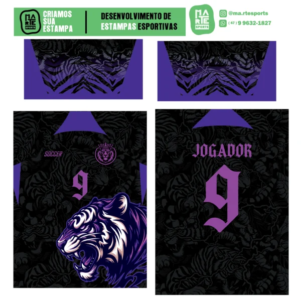 tigre floral roxo