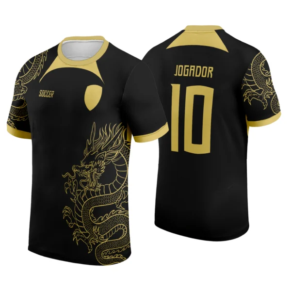 Dragão dourado e preto-