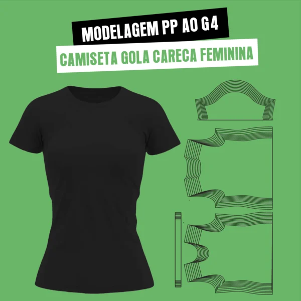 Molde Camiseta Gola Careca MG Curta Feminina