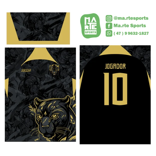 Estampa Onça tigre dourado