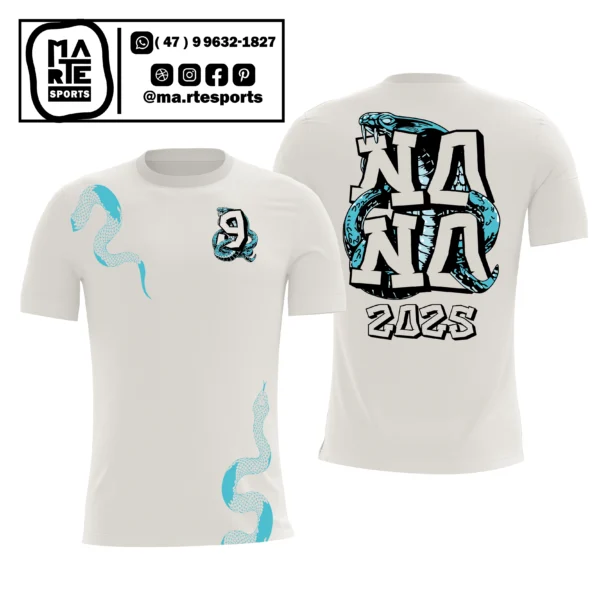 Arte Estampa Camisa Nono Ano Cobra Branca E Azul