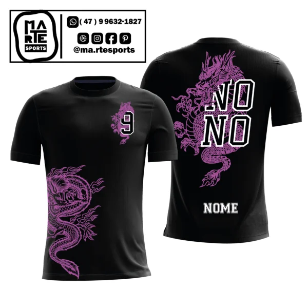 Arte Estampa Camisa Nono Ano Dragão Roxo