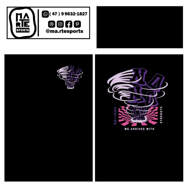 Arte Estampa Camisa Nono Ano Furação - Imagem 2