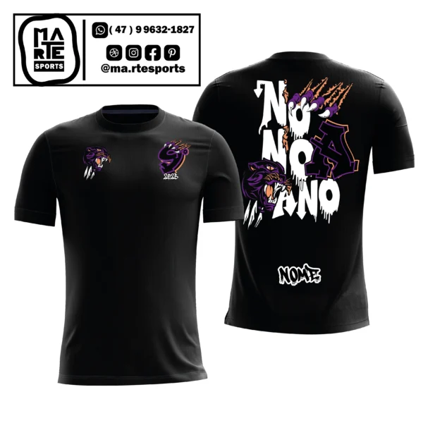 Arte Estampa Camisa Nono Ano Pantera Onça Garra Laranja