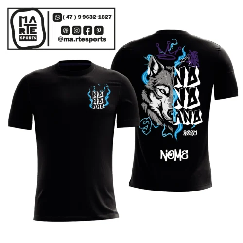 Arte Estampa Camisa Nono Ano Lobo Fogo Coroa