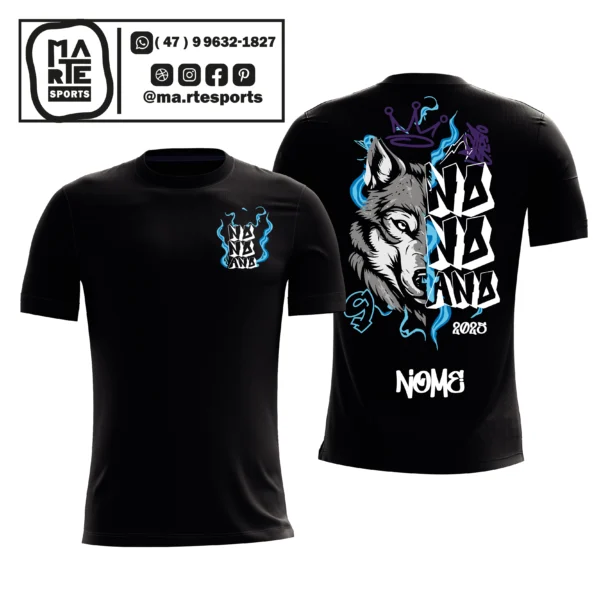 Arte Estampa Camisa Nono Ano Lobo Fogo Coroa