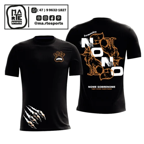 Arte Estampa Camisa Nono Ano Lobo Raposa