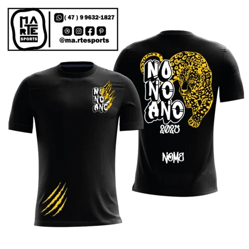 Arte Estampa Camisa Nono Ano Onça Dourada