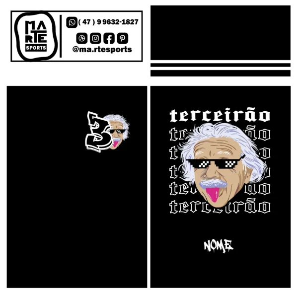 Arte Estampa Camisa Terceirão Albert Einstein - Imagem 2