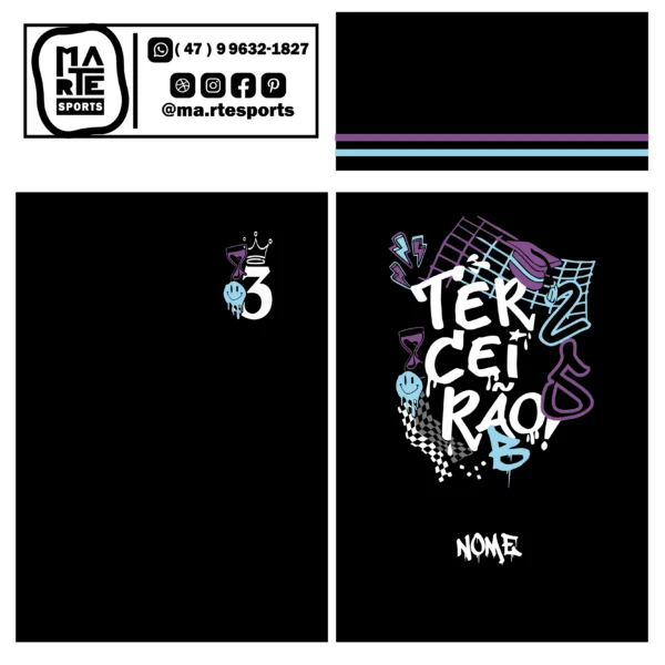 Arte Estampa Camisa Terceirão Ampulheta Riscos Emoji - Imagem 2