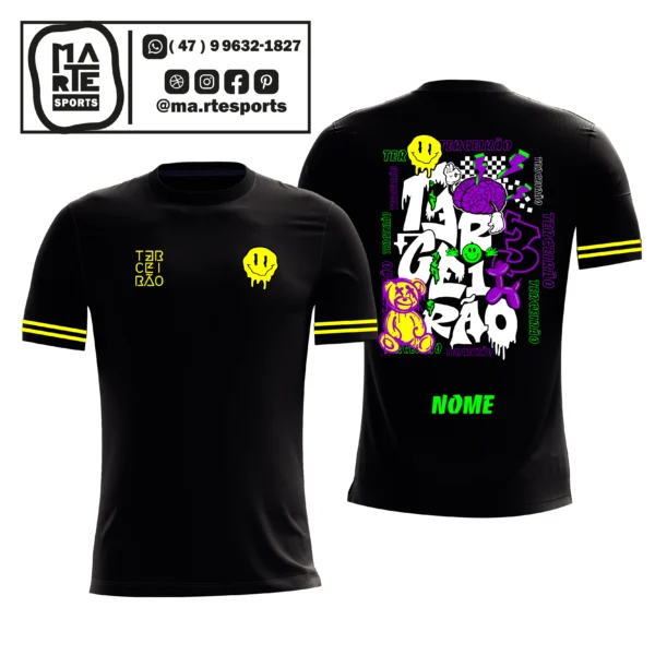 Arte Estampa Camisa Terceirão Bechiga Balão Cachorro Emoji Cerebro