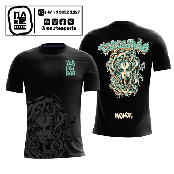 Arte Estampa Camisa Terceirão Medusa Verde
