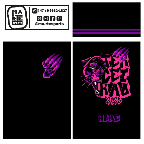 Arte Estampa Camisa Terceirão Onça Tigre Pantera - Imagem 2