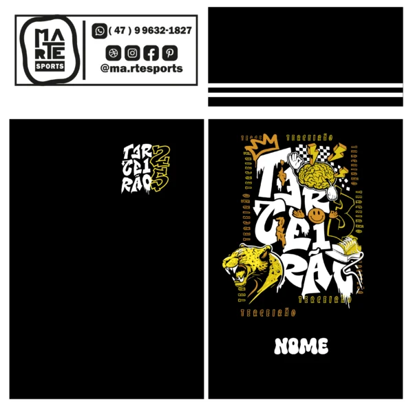 Arte Estampa Camisa Terceirão Onça Tigre Pantera Tenis Cerebro - Imagem 2