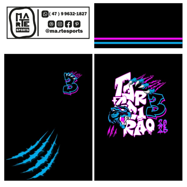 Arte Estampa Camisa Terceirão Pantera Negra Tigre Onça - Imagem 2