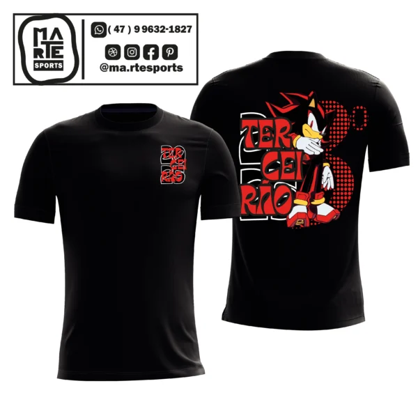 Arte Estampa Camisa Terceirão Sonic Shadow