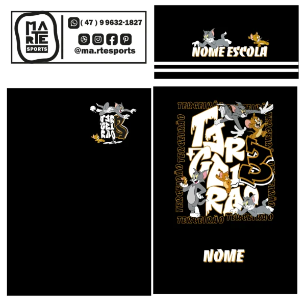 Arte Estampa Camisa Terceirão Tom e Jerry - Imagem 2