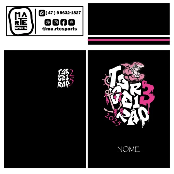 Arte Estampa Camisa Terceirão Tubarão Ancora - Imagem 2