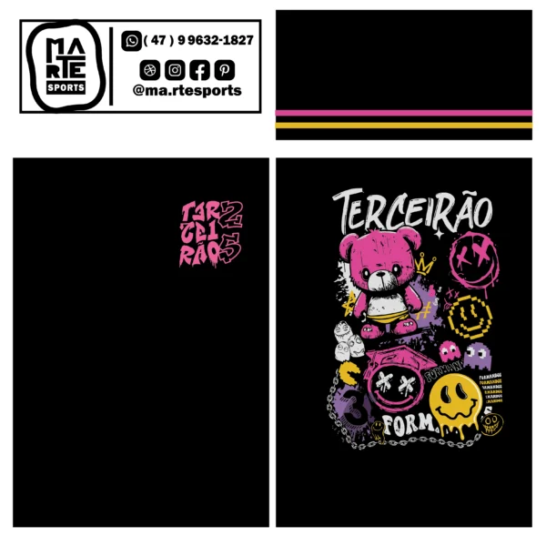 Arte Estampa Camisa Terceirão Urso - Imagem 2