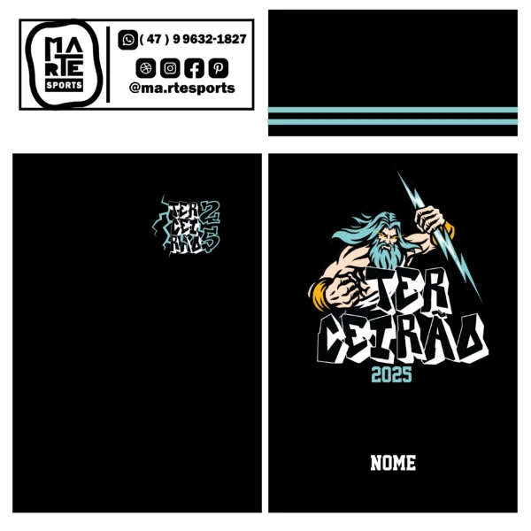 Arte Estampa Camisa Terceirão Zeus Raios - Imagem 2